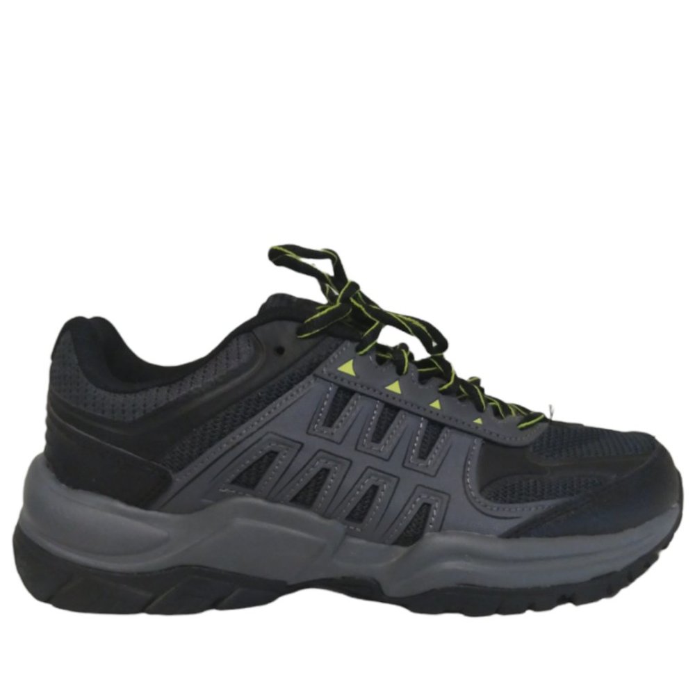 Avia Shoes Size 7.5 W Wide Mens Grey Black Fitness Walking Gym Tennis Sn…